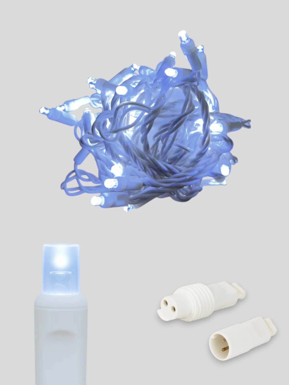 50L Coaxial Concave LED Mini Christmas Lights - (White Wire) Cool White #2