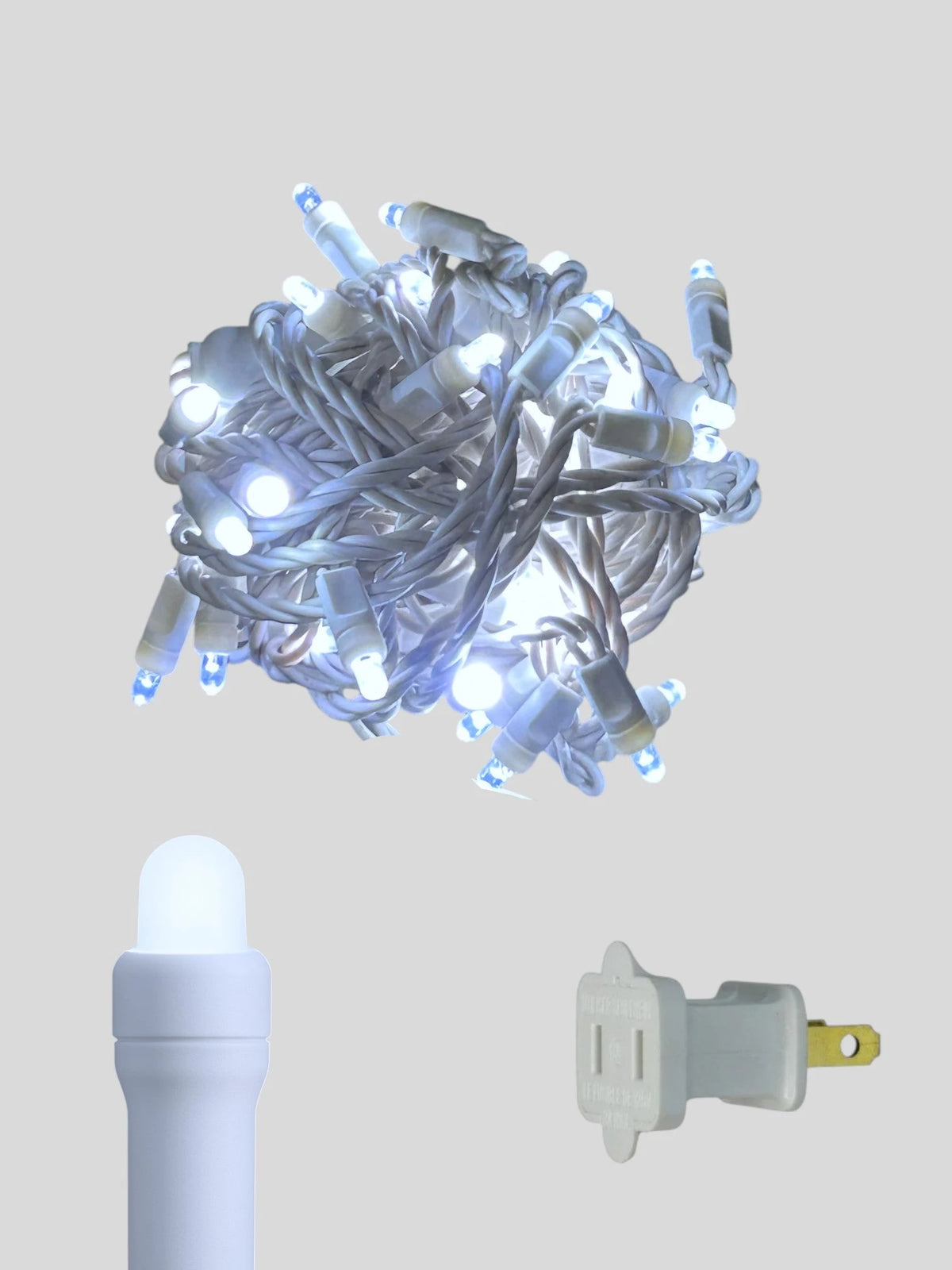 50L 6" Spacing Convex LED Mini Christmas Light (Ball) - (White Wire) Cool White #2