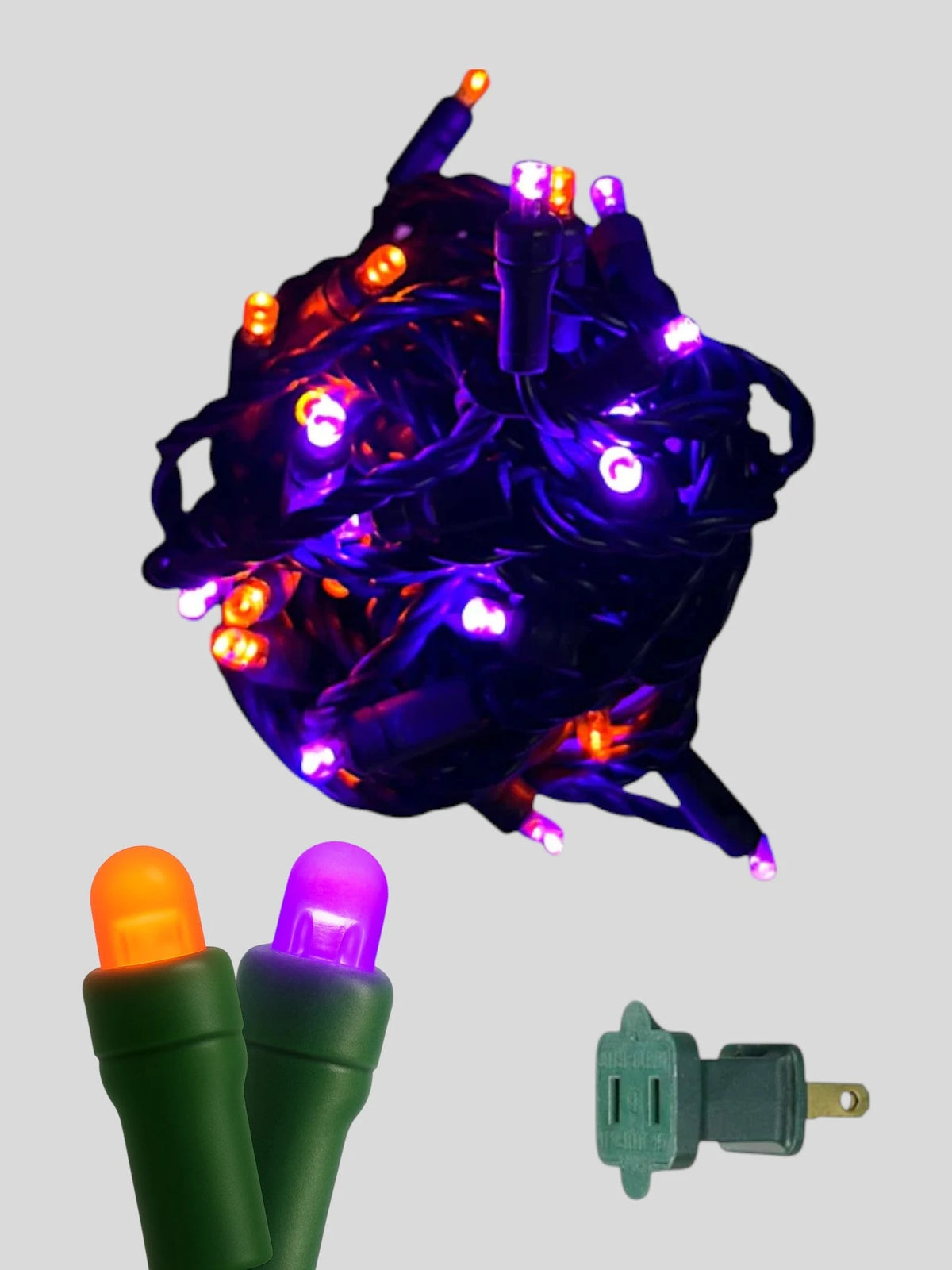 50L 6" Spacing Convex LED Mini Christmas Light (Ball) - Halloween(Orange/Purple)