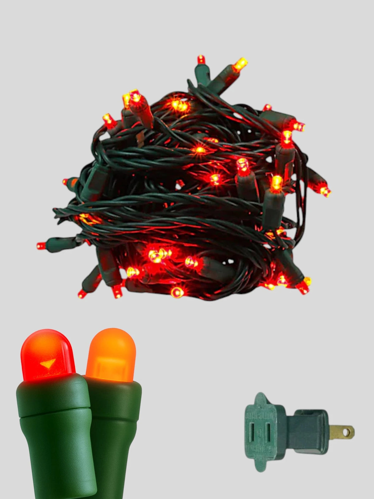50L 6" Spacing Convex LED Mini Christmas Light (Ball) - Fire(R/R/O)