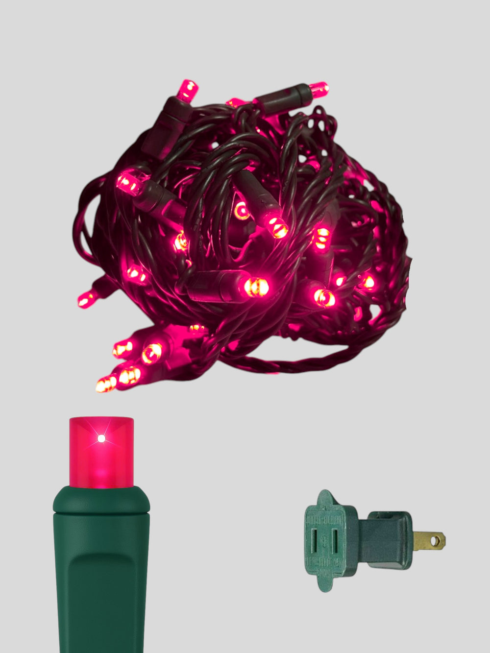 50L 6 inch spacing concave LED mini Christmas lights - Burgundy