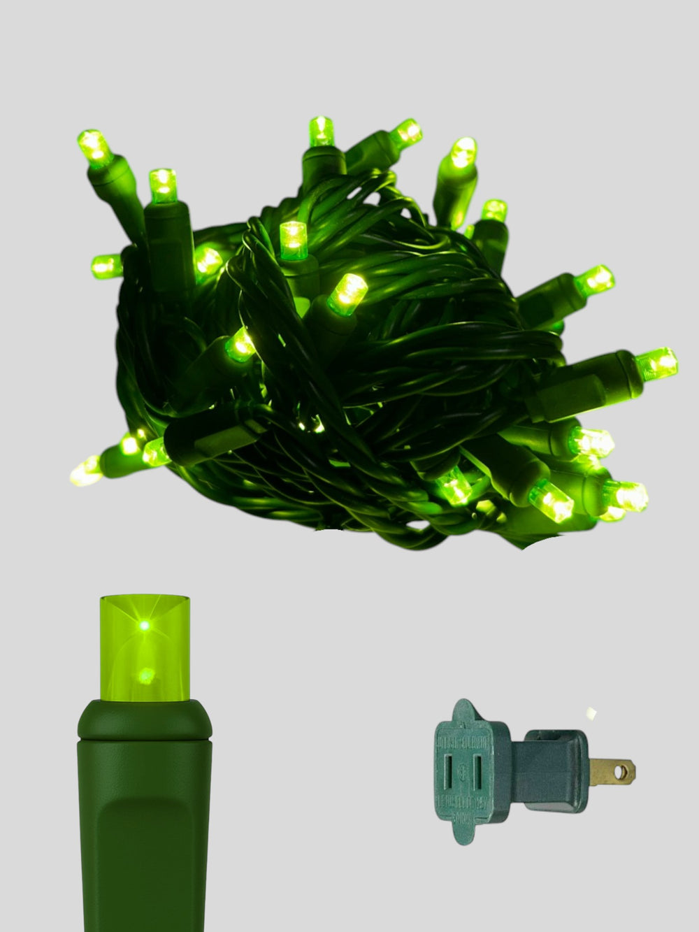 50L 6 inch spacing concave LED mini Christmas lights - Chartreuse Lime