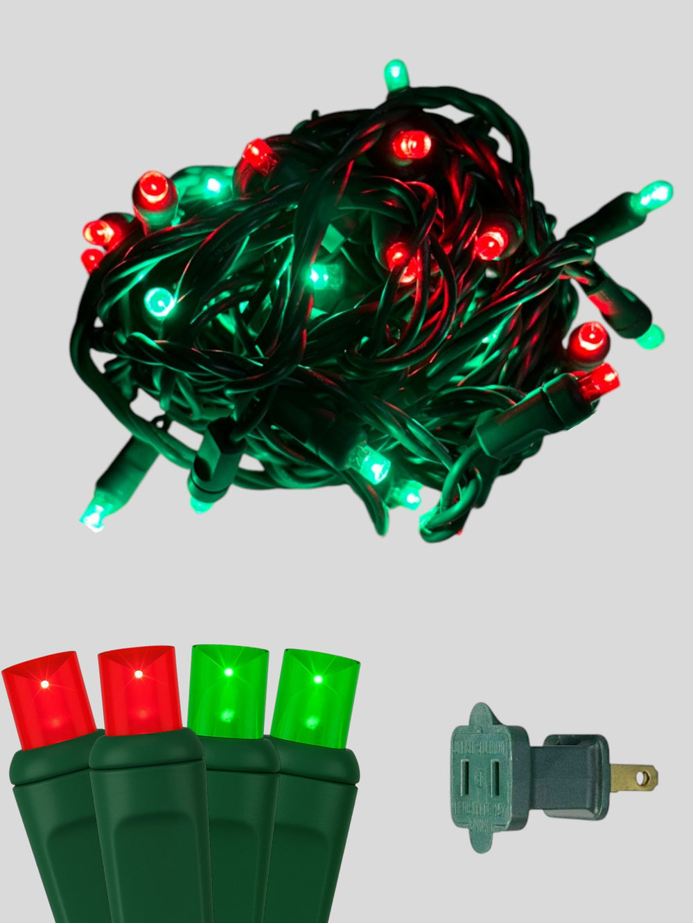 50L 6 inch spacing concave LED mini Christmas lights - Christmas Red Red Green Green