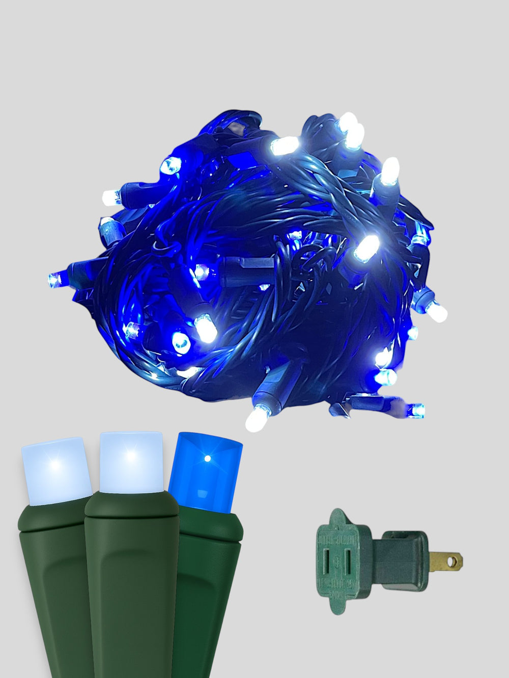 50L 6 inch spacing concave LED mini Christmas lights - Frozen Cool White Blue