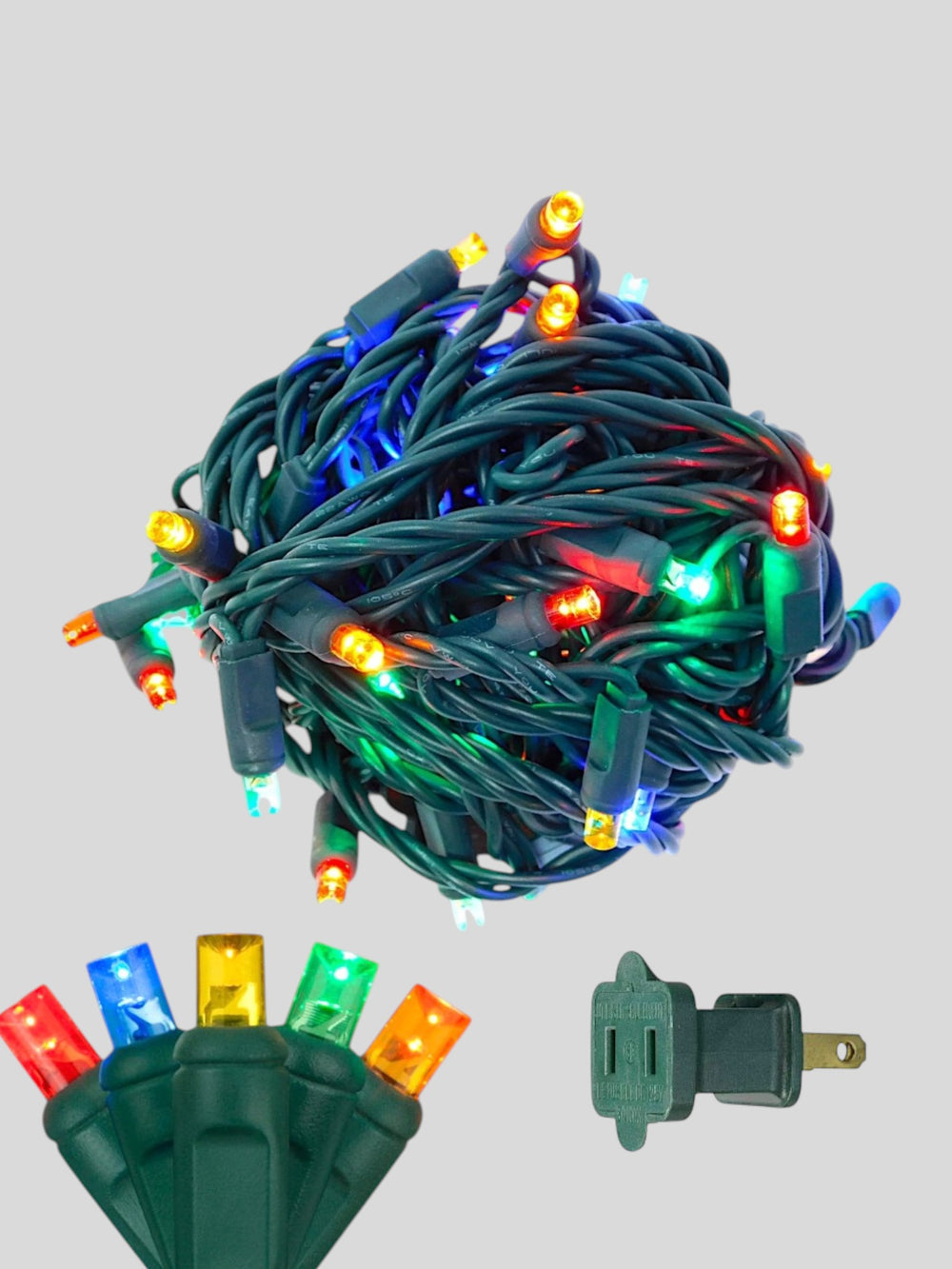50L 6 inch spacing concave LED mini Christmas lights - Multi