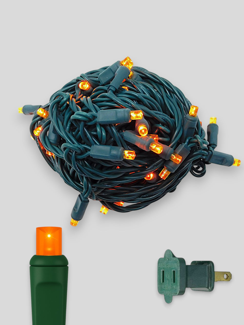 50L 6 inch spacing concave LED mini Christmas lights - Orange