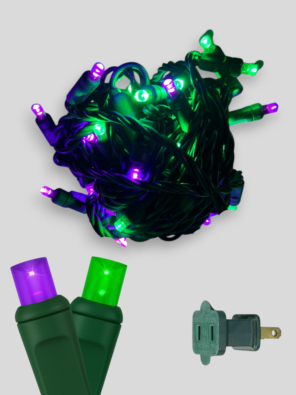 50L 6 inch spacing concave LED mini Christmas lights - Purple Green
