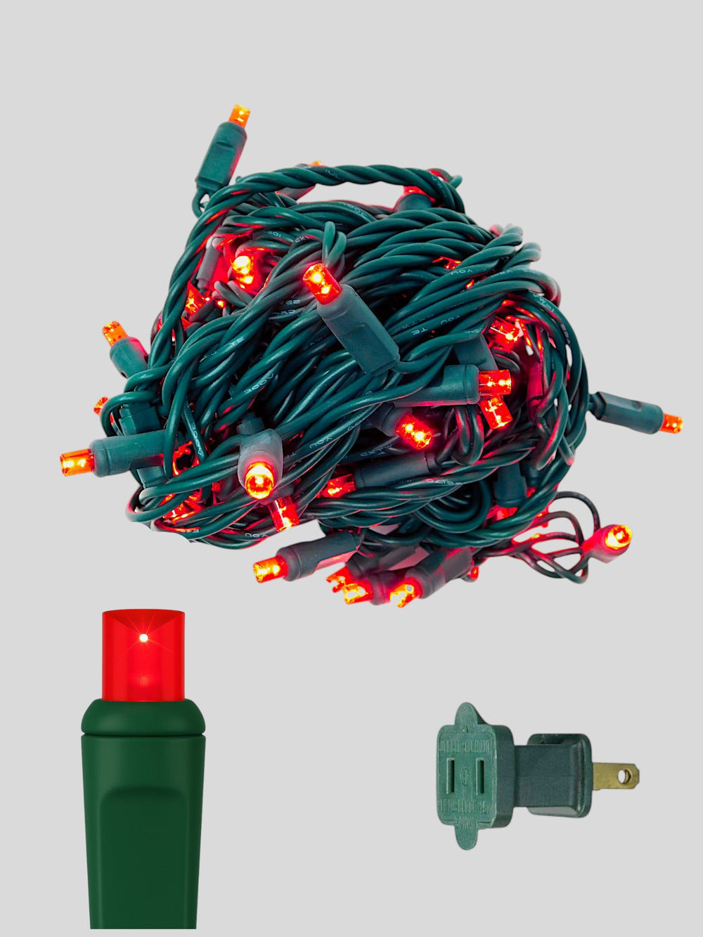 50L 6 inch spacing concave LED mini Christmas lights - Red