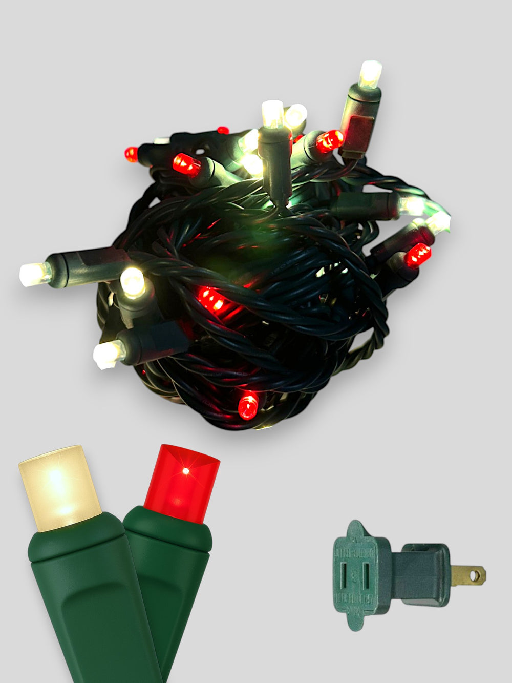 50L 6 inch spacing concave LED mini Christmas lights - Santa Red Warm White