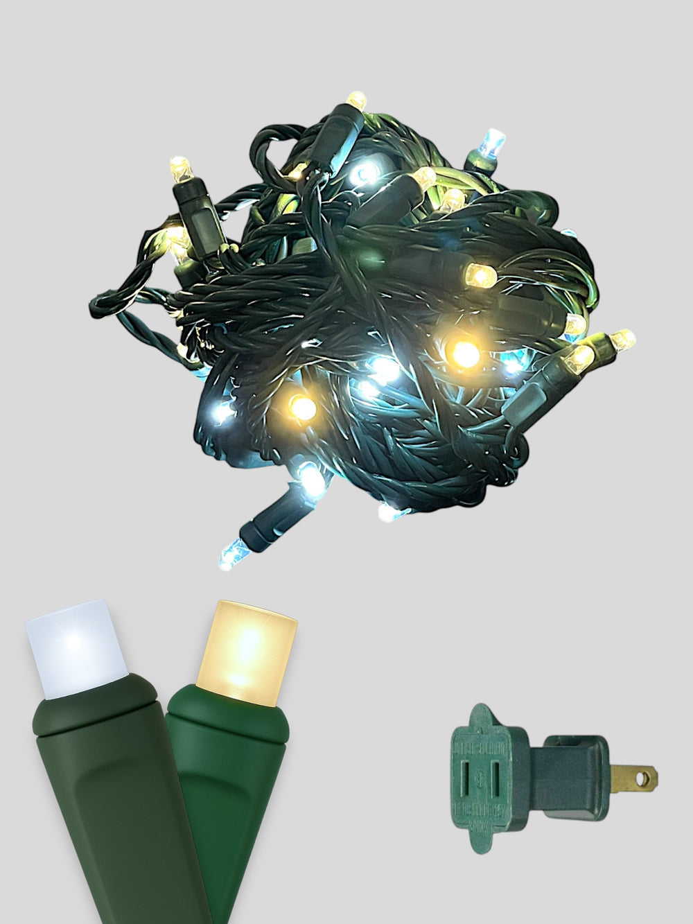 50L 6 inch spacing concave LED mini Christmas lights - Silver Gold