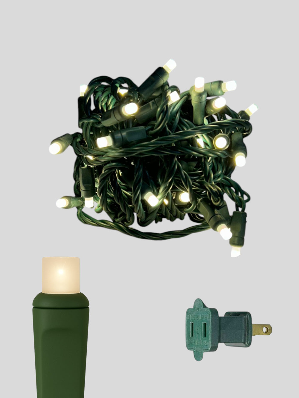 50L 6 inch spacing concave LED mini Christmas lights - Snow Frosted Warm White