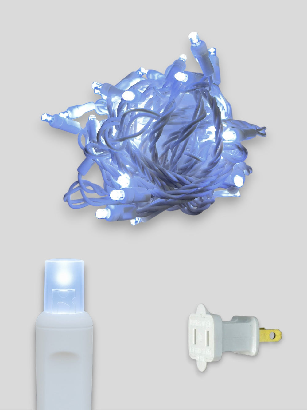 50L 6 inch spacing concave LED mini Christmas lights - White Wire Cool White #2