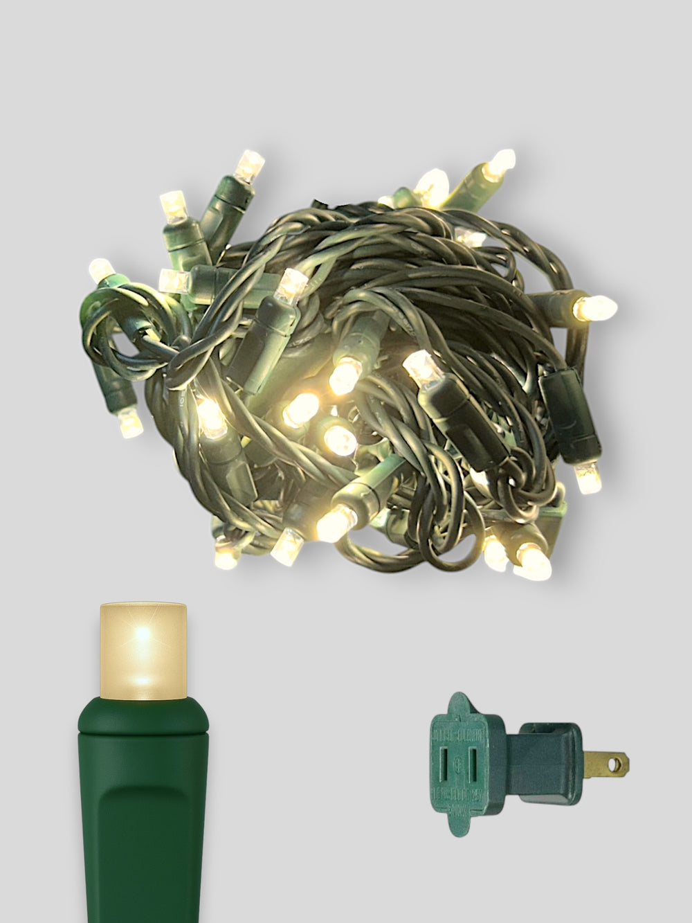 50L 6 inch spacing concave LED mini Christmas lights - Winter Warm White