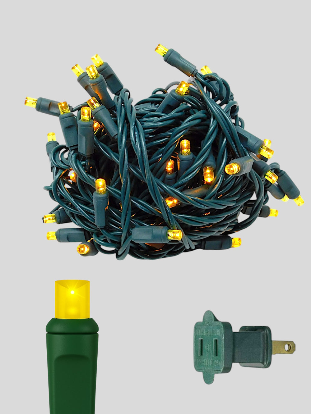 50L 6 inch spacing concave LED mini Christmas lights - Yellow