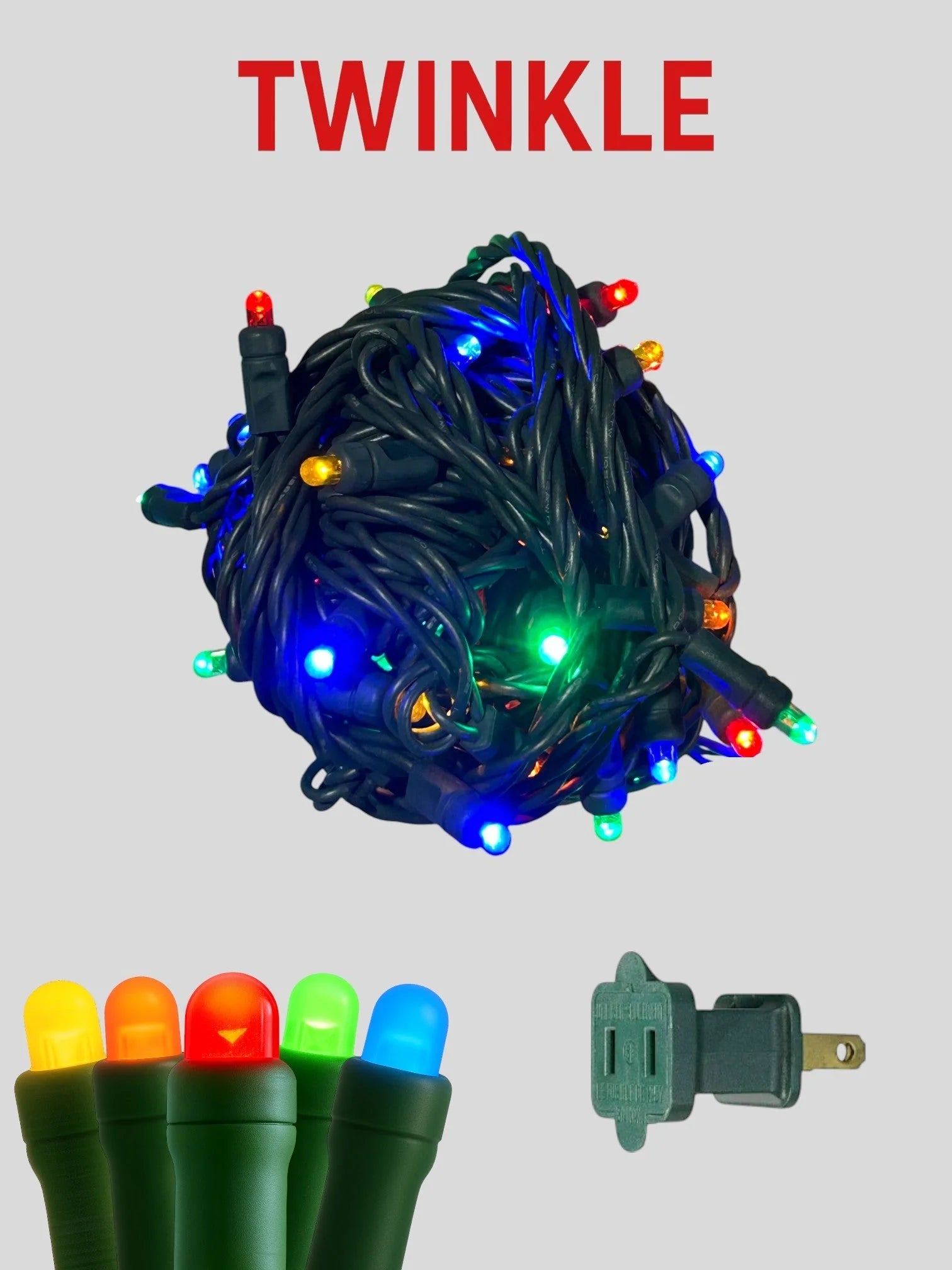 50L 6 inch Convex Twinkle LED Mini Christmas Lights