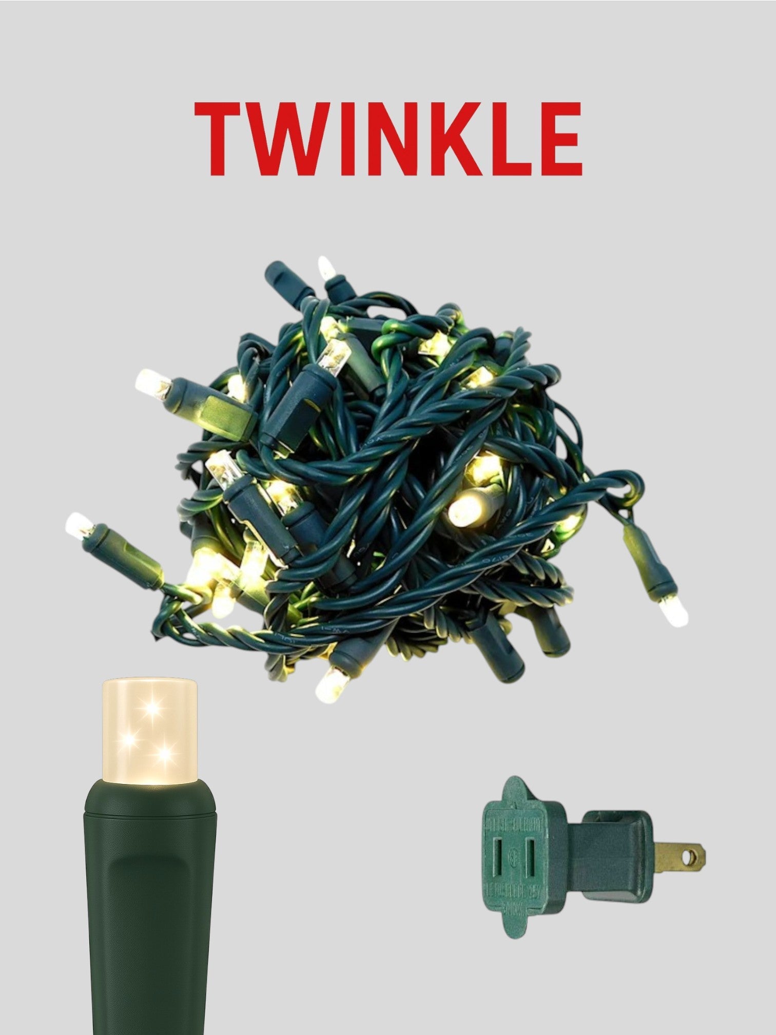 50L 6 inch concave twinkle mini Christmas lights warm white