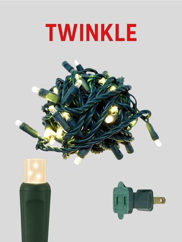 50L 6 inch concave twinkle mini Christmas lights warm white