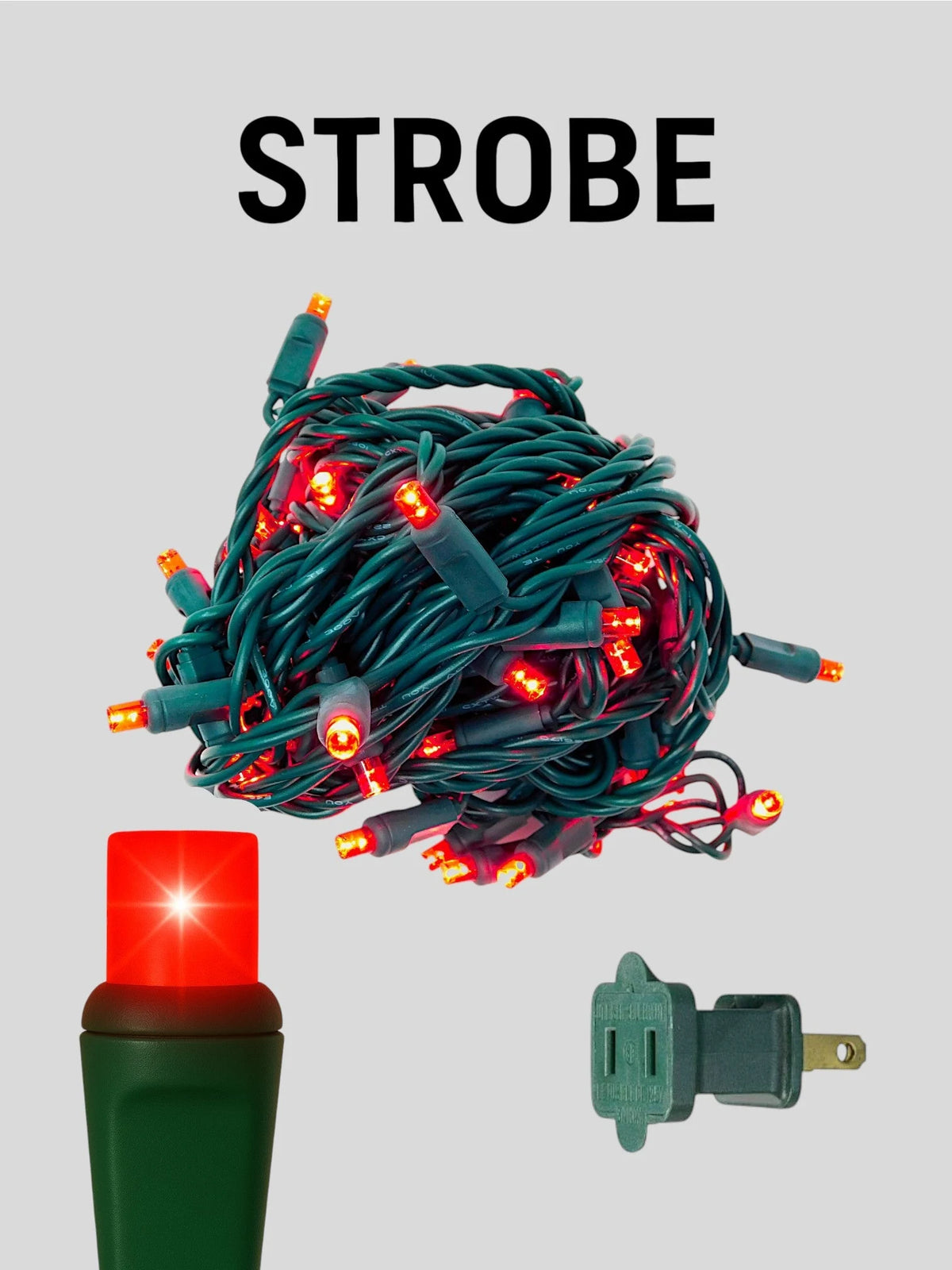 50L 6" Spacing Concave LED Strobe Mini Lights - red