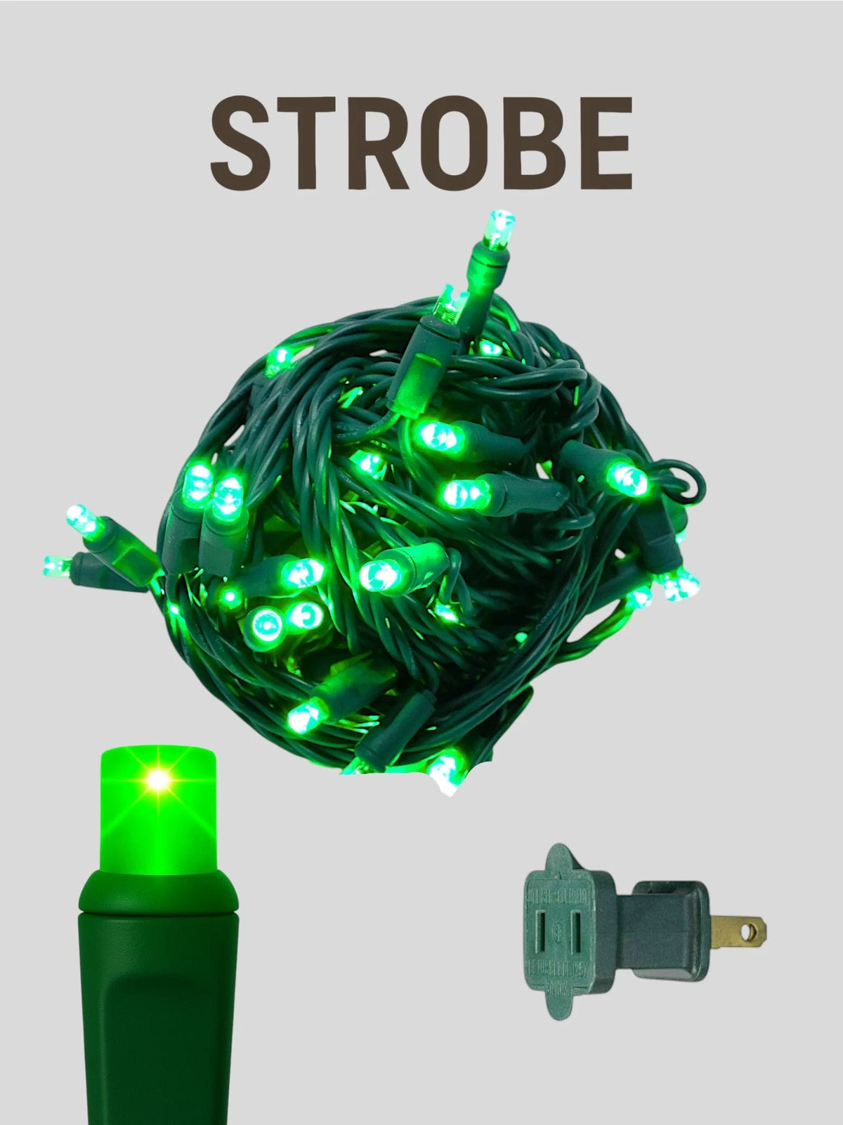 50L 6" Spacing Concave LED Strobe Mini Lights - green