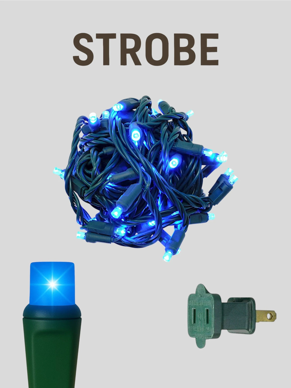 50L 6" Spacing Concave LED Strobe Mini Lights - blue
