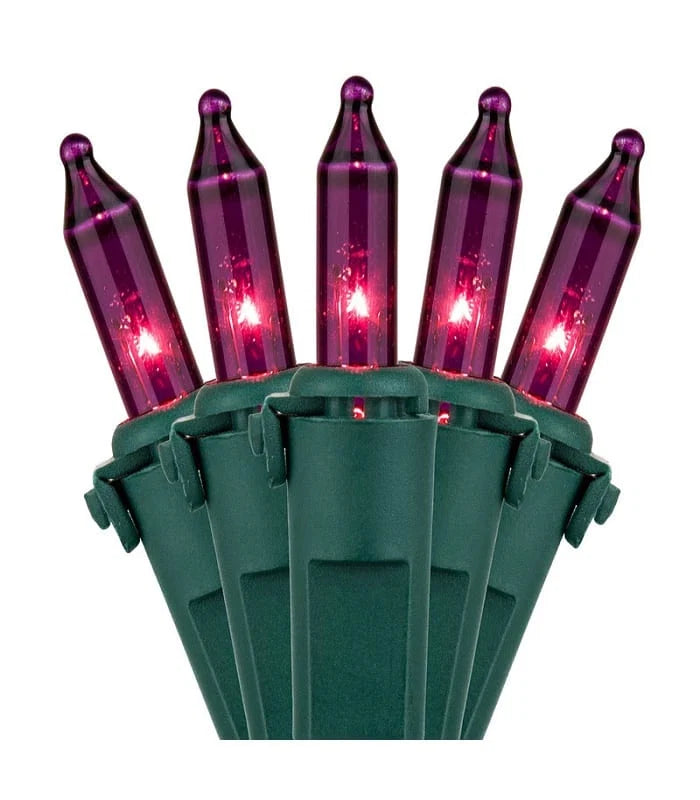 50L incandescent mini lights 6 inch spacing purple