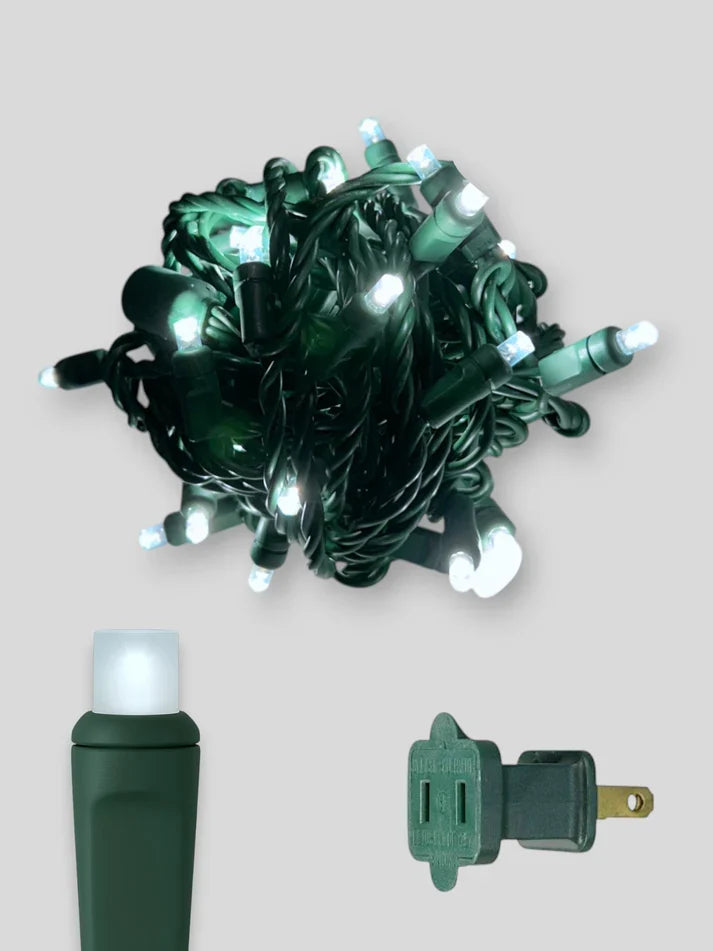 70ct cool white mini light green wire