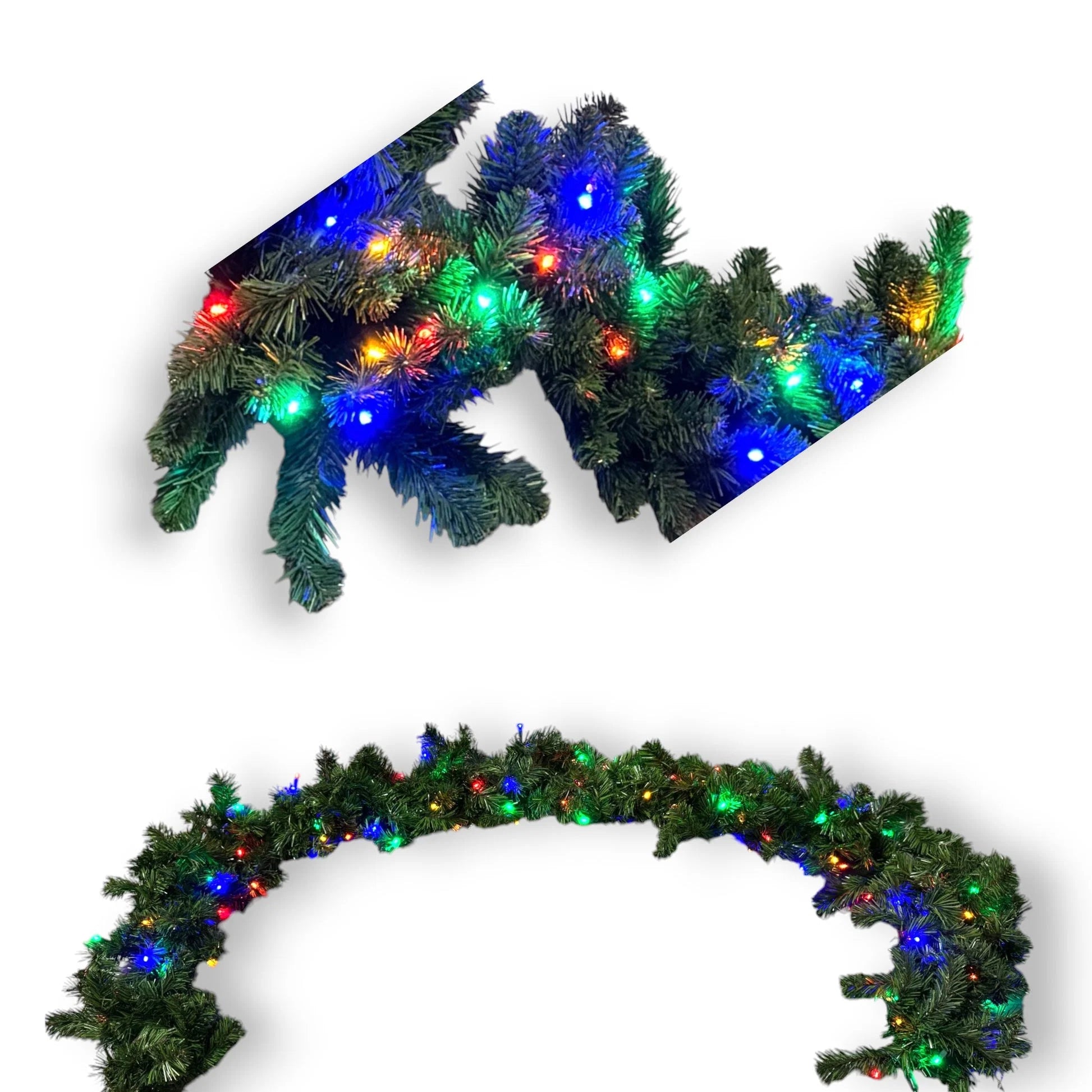 9 foot by 14 inch Evergreen Garland multi color gallery view