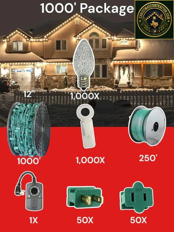 C7 1000 foot Christmas Light Pro Package source configuration 01 — ChristmasContractor.com