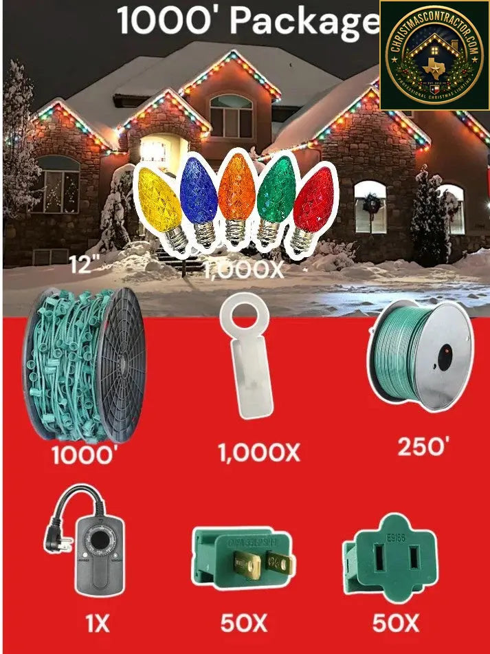 C7 1000 foot Christmas Light Pro Package source configuration 02 — ChristmasContractor.com