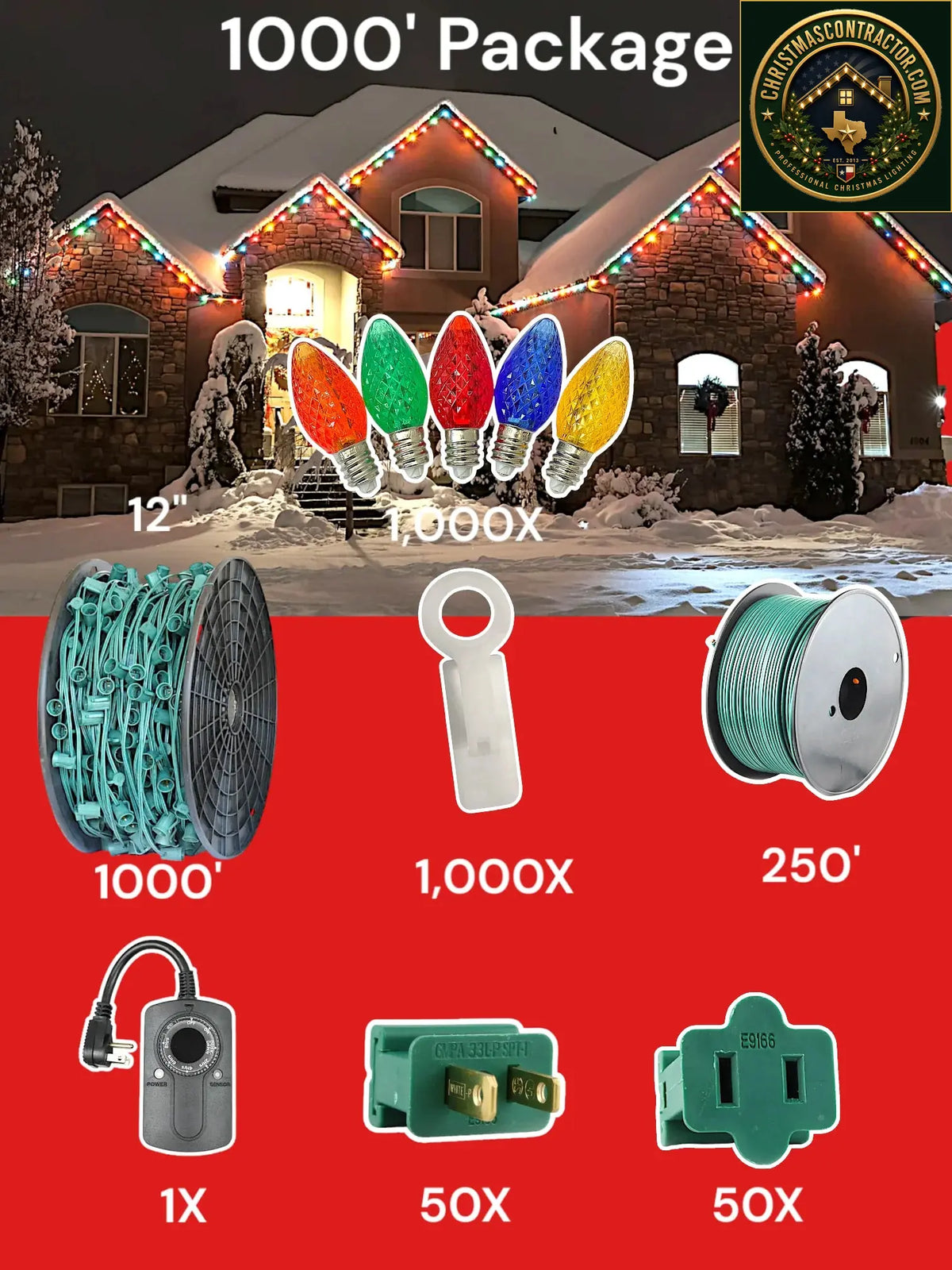 C7 1000 foot Christmas Light Pro Package source configuration 05 — ChristmasContractor.com