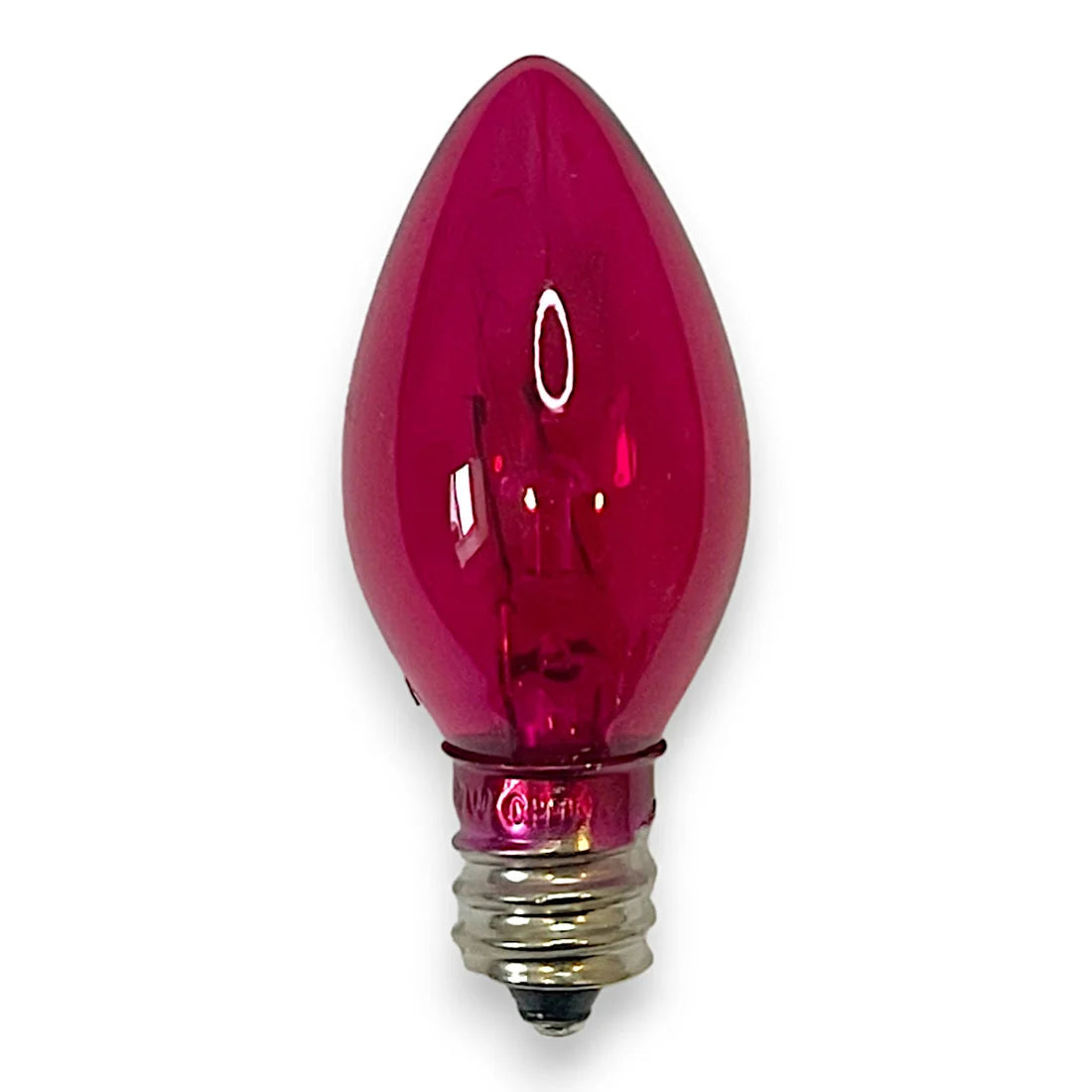 C7 pink transparent incandescent Christmas light bulb