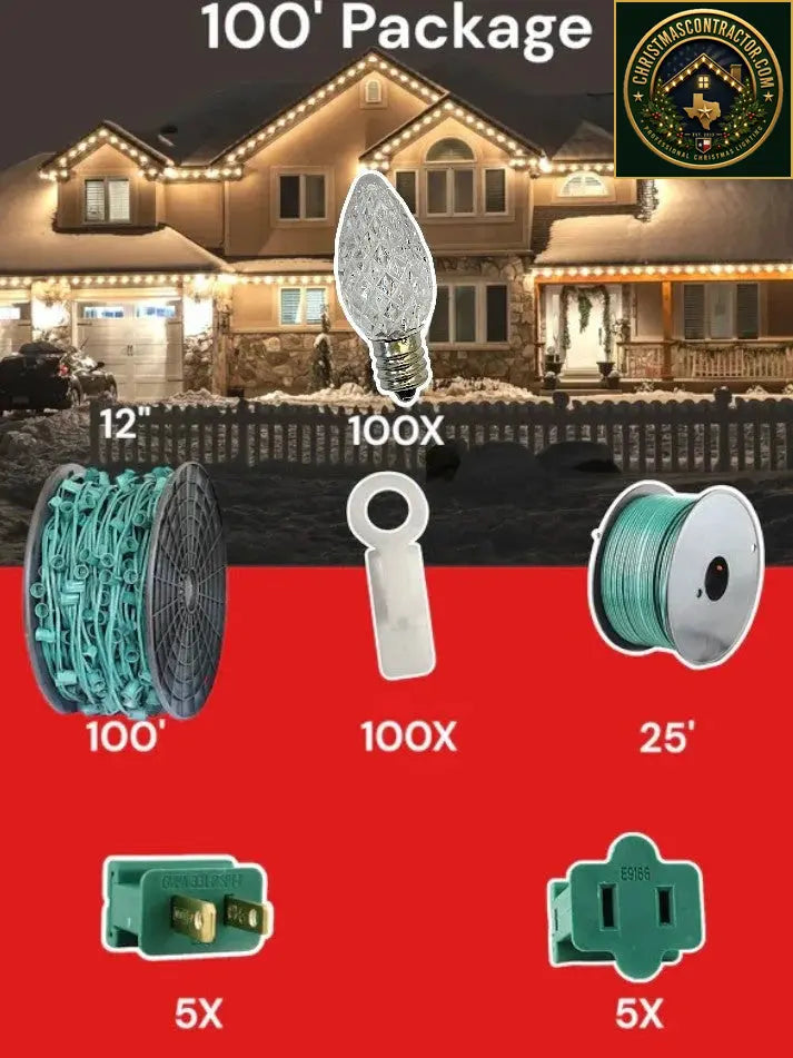 C7 100 foot Christmas Light Pro Package source configuration 01 — ChristmasContractor.com