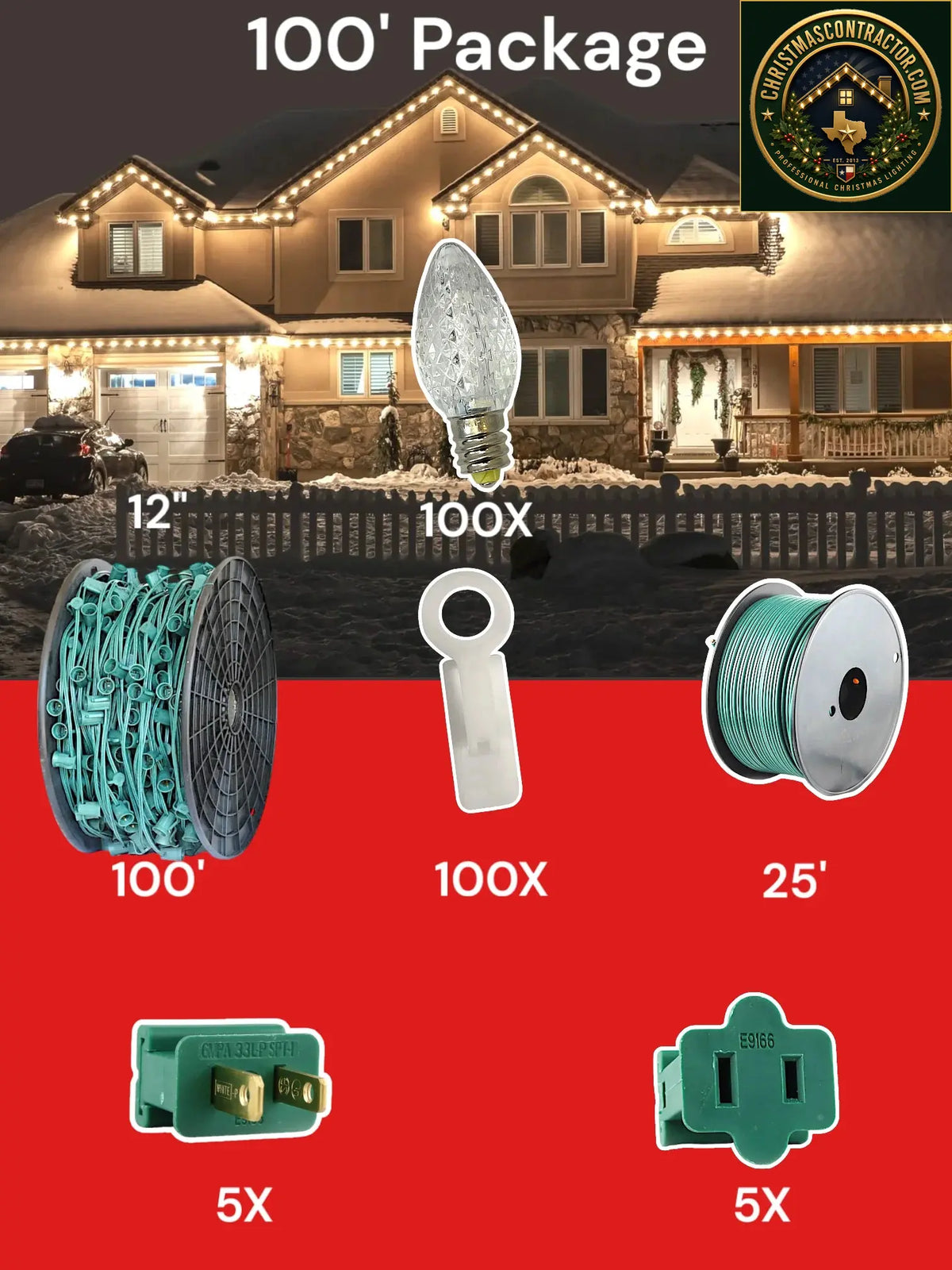C7 100 foot Christmas Light Pro Package source configuration 03 — ChristmasContractor.com