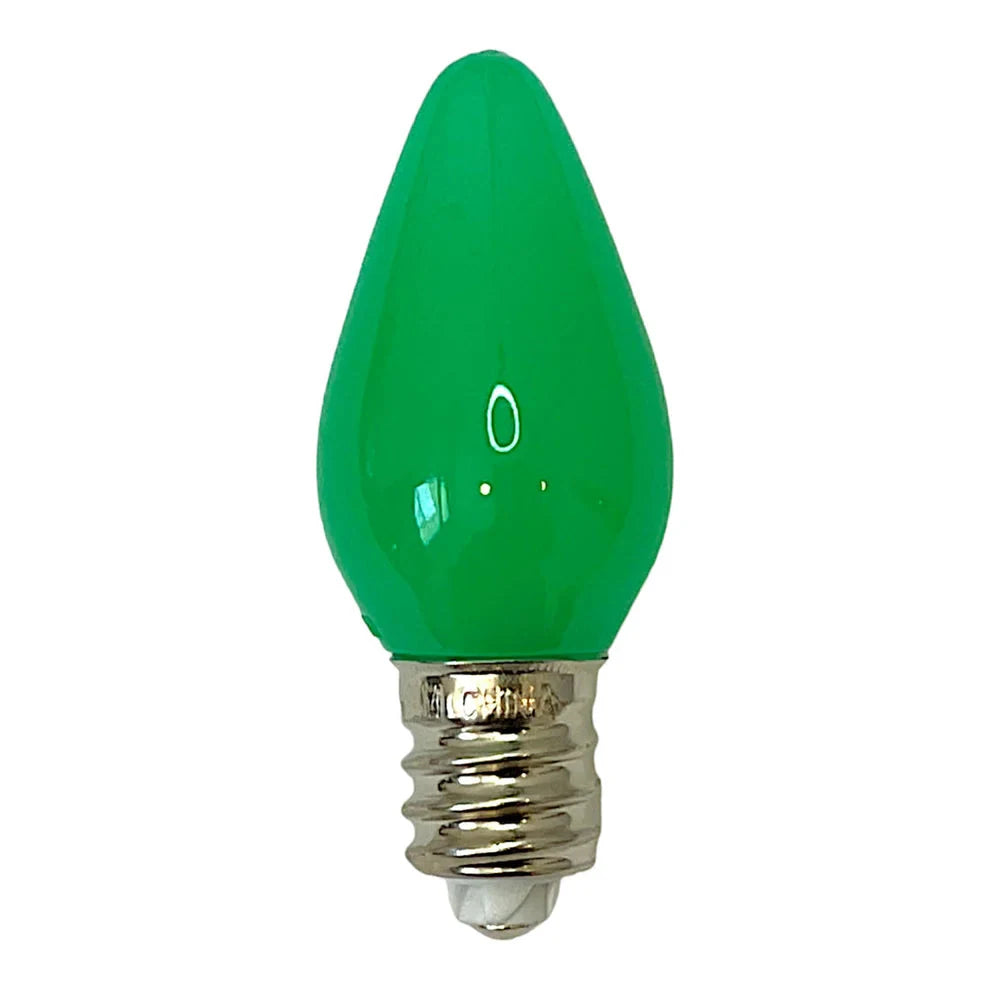 Minleon C7 opaque green LED Christmas light bulb