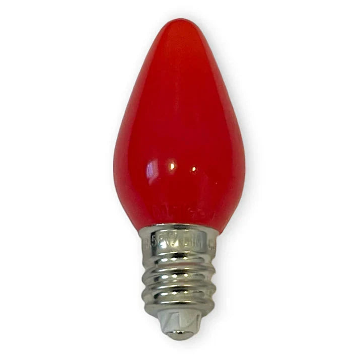 Minleon C7 opaque red LED Christmas light bulb