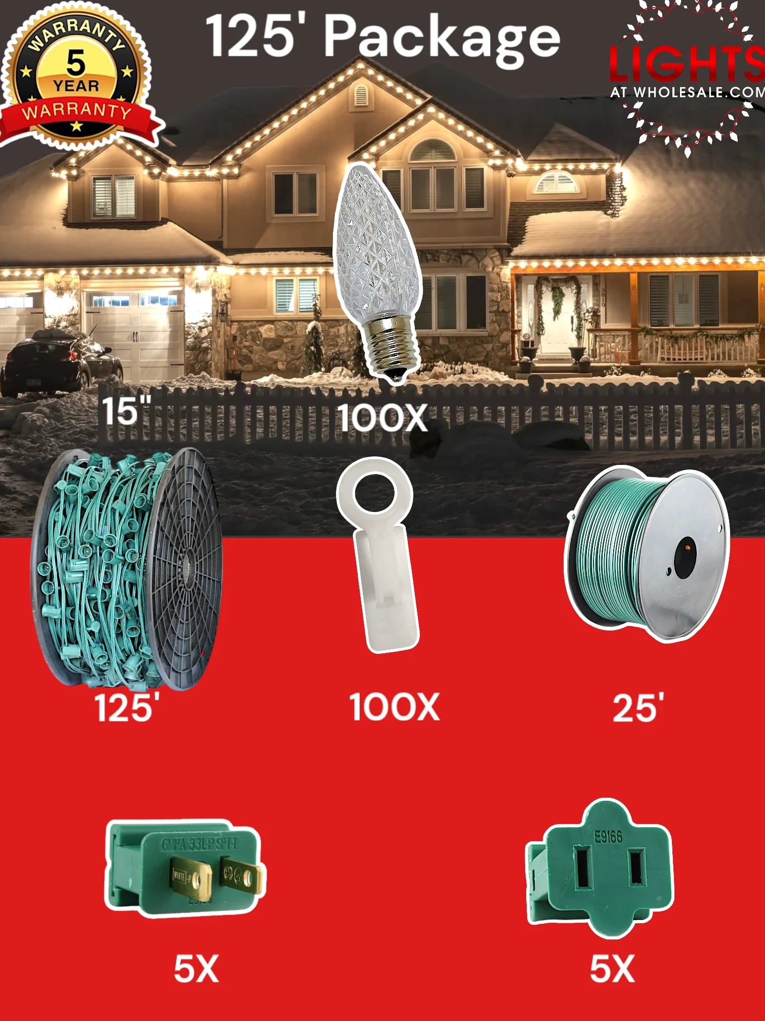 C9 100 and 125 foot Christmas Light Pro Package source configuration 02