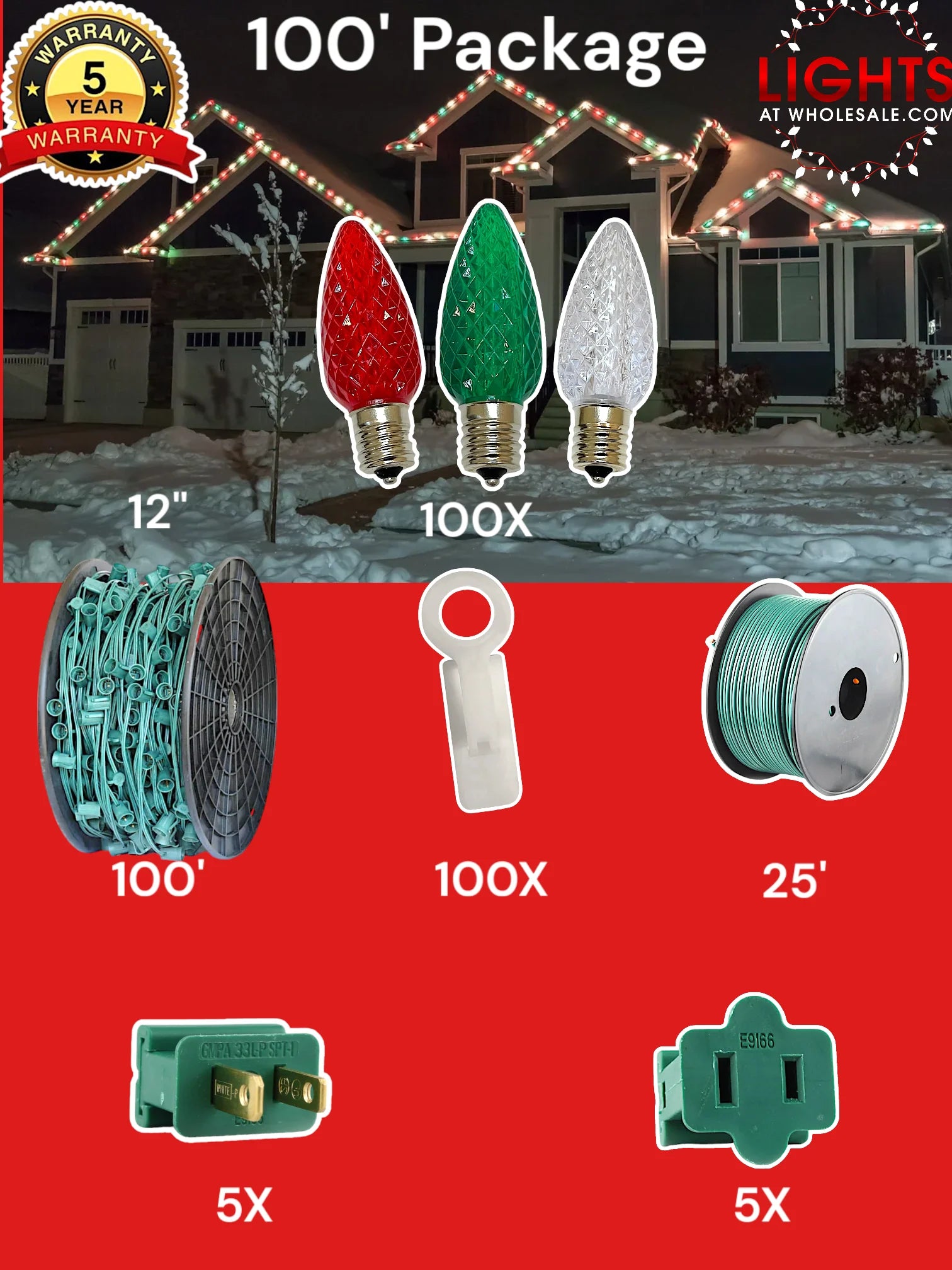 C9 100 and 125 foot Christmas Light Pro Package source configuration 05