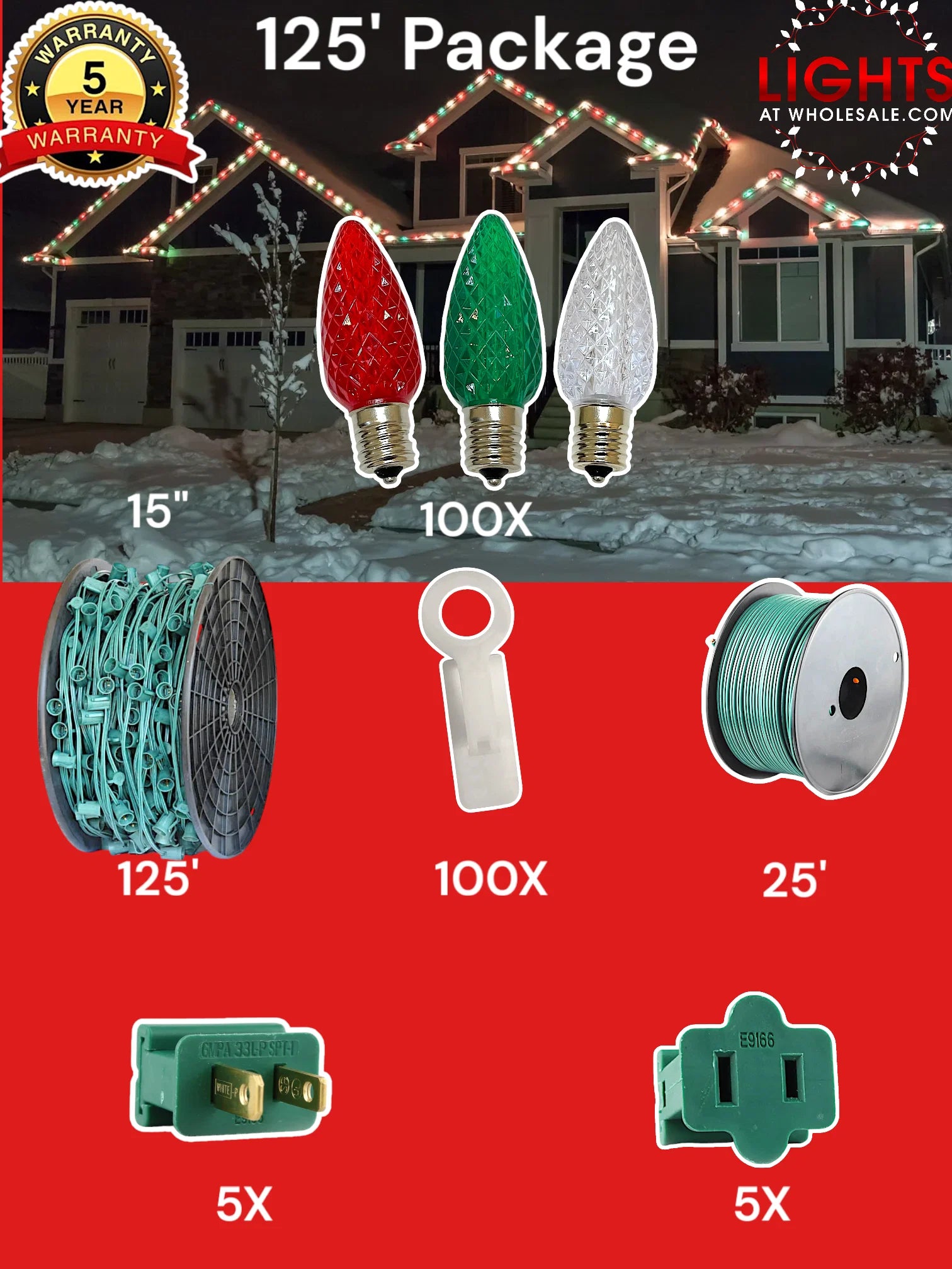 C9 100 and 125 foot Christmas Light Pro Package source configuration 06