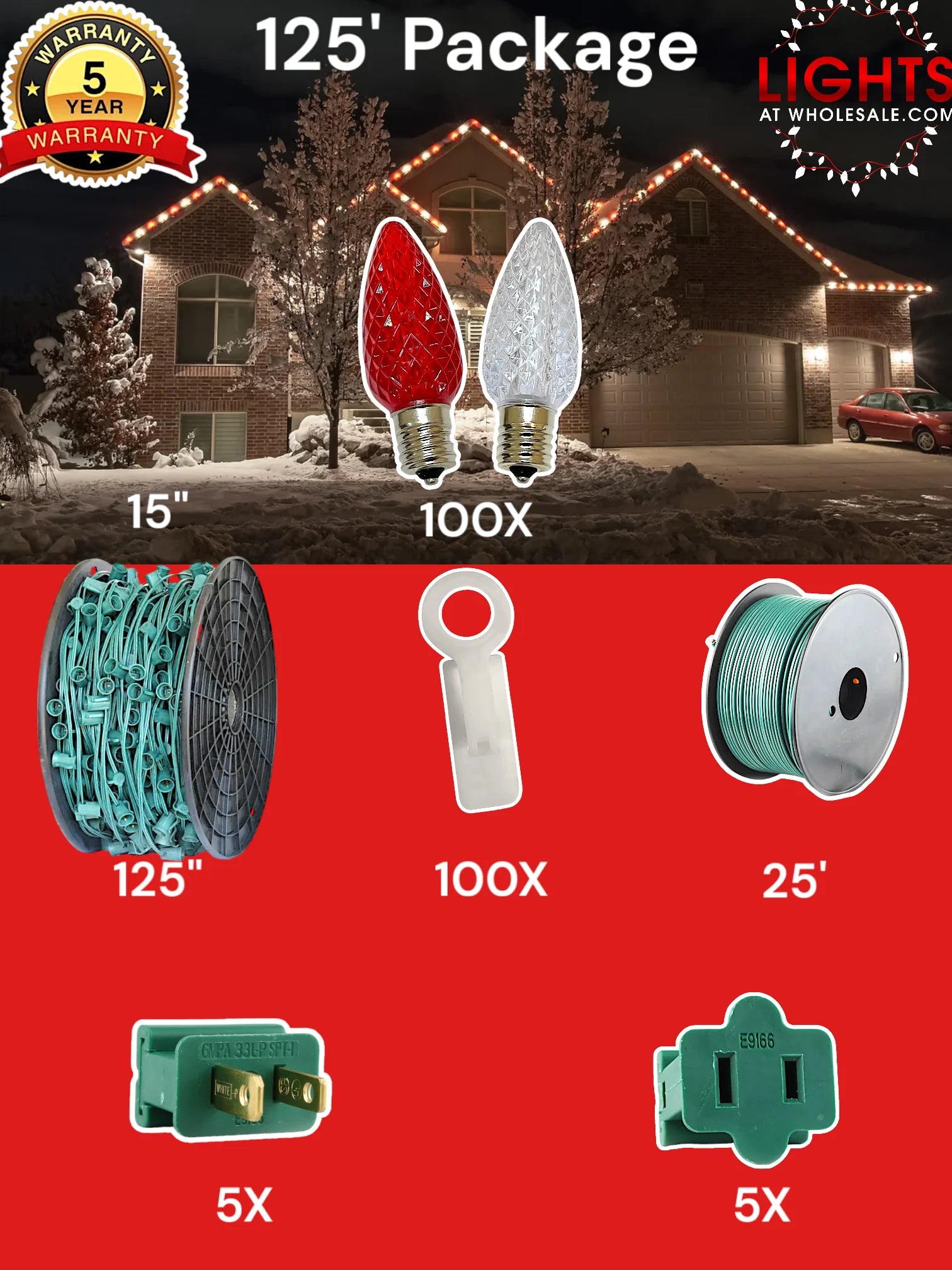 C9 100 and 125 foot Christmas Light Pro Package source configuration 08