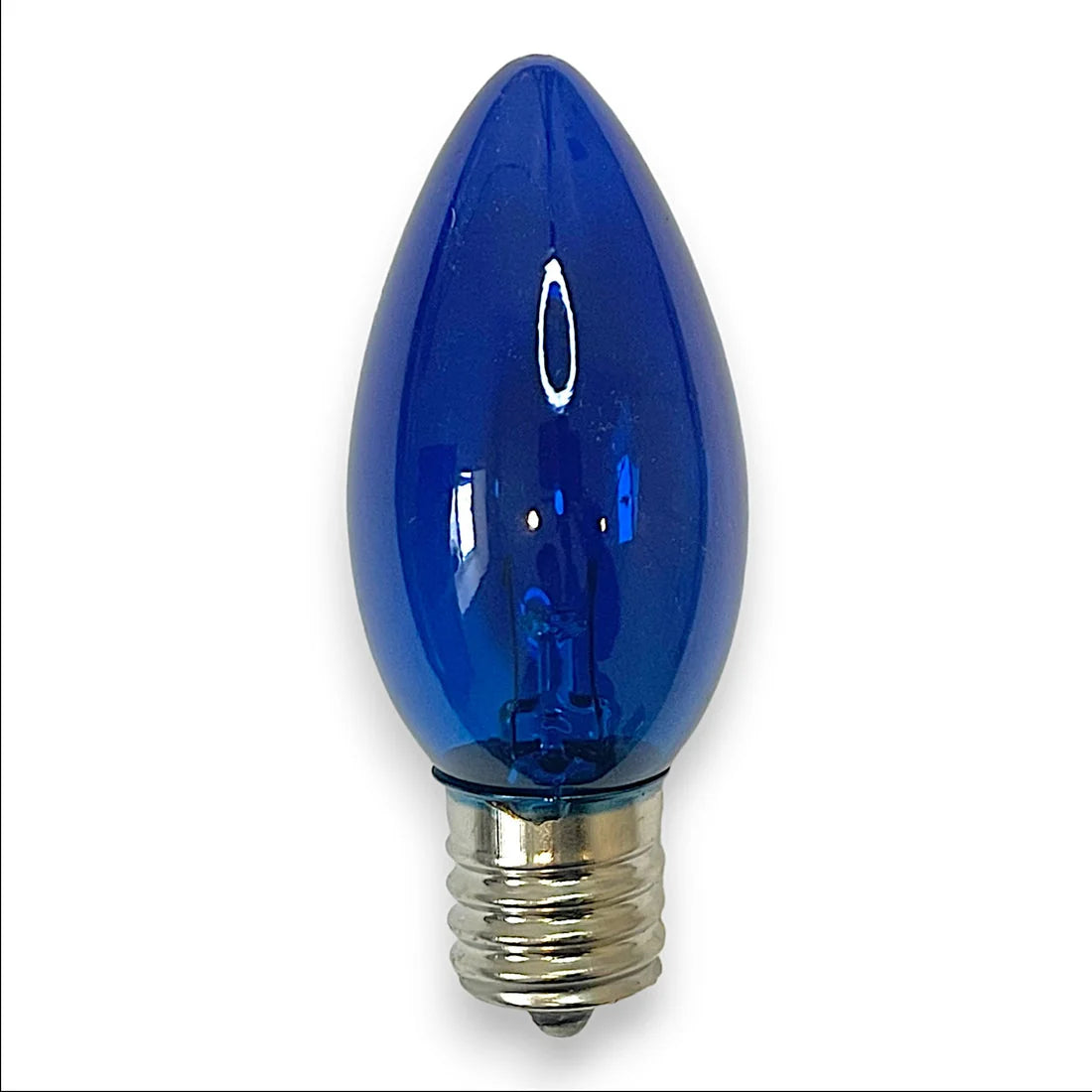 C9 transparent incandescent blue Christmas light bulb