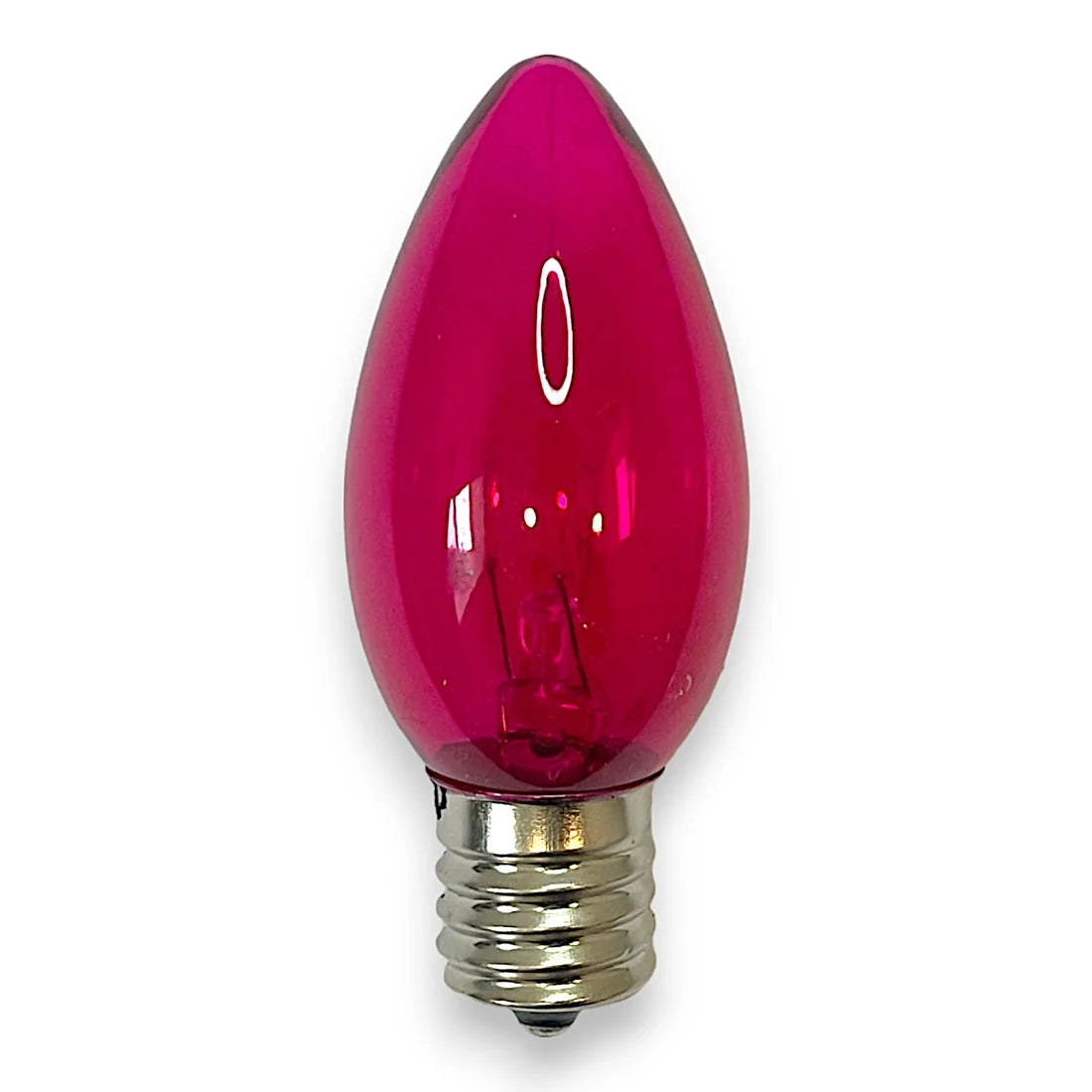 C9 transparent incandescent pink Christmas light bulb