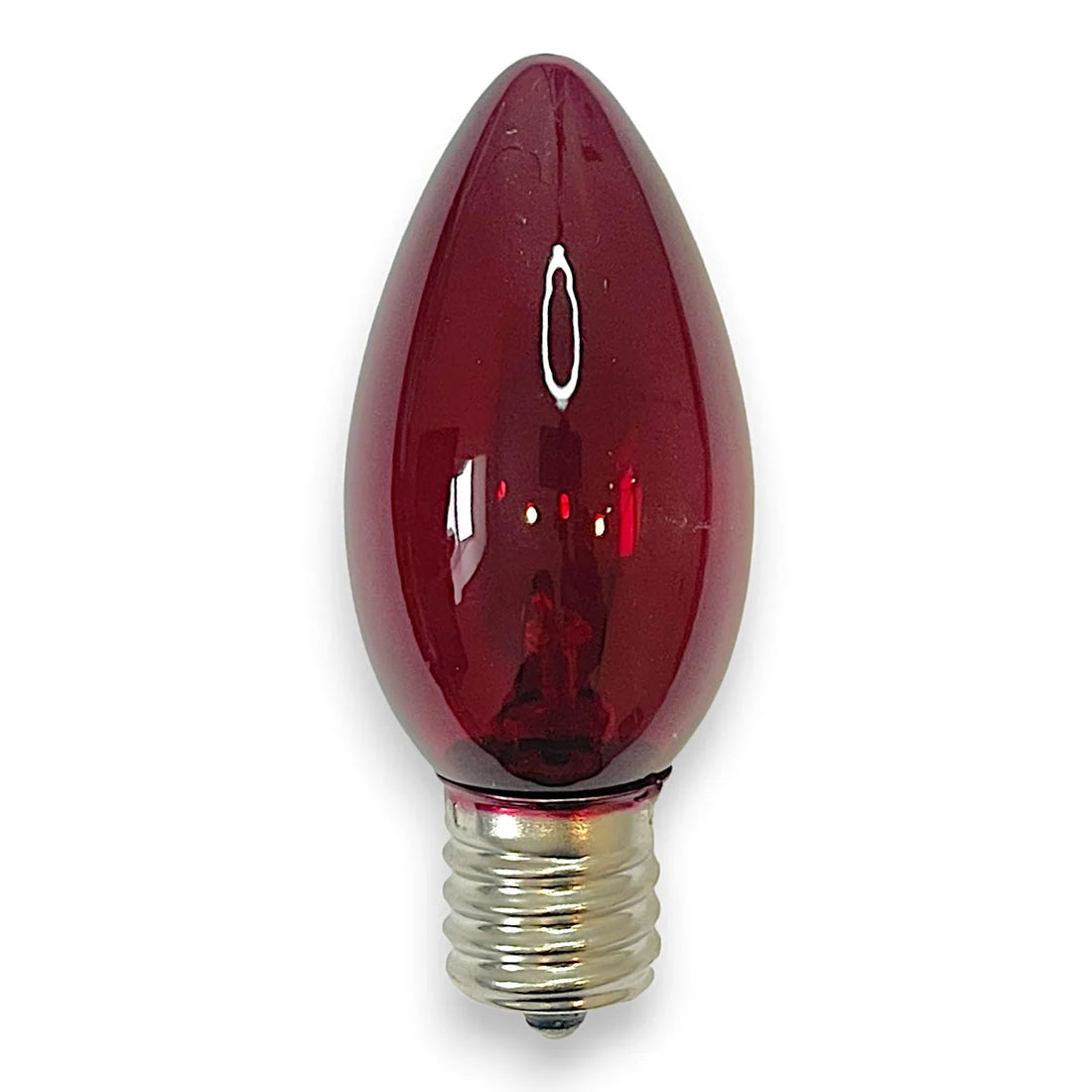 C9 transparent incandescent red Christmas light bulb
