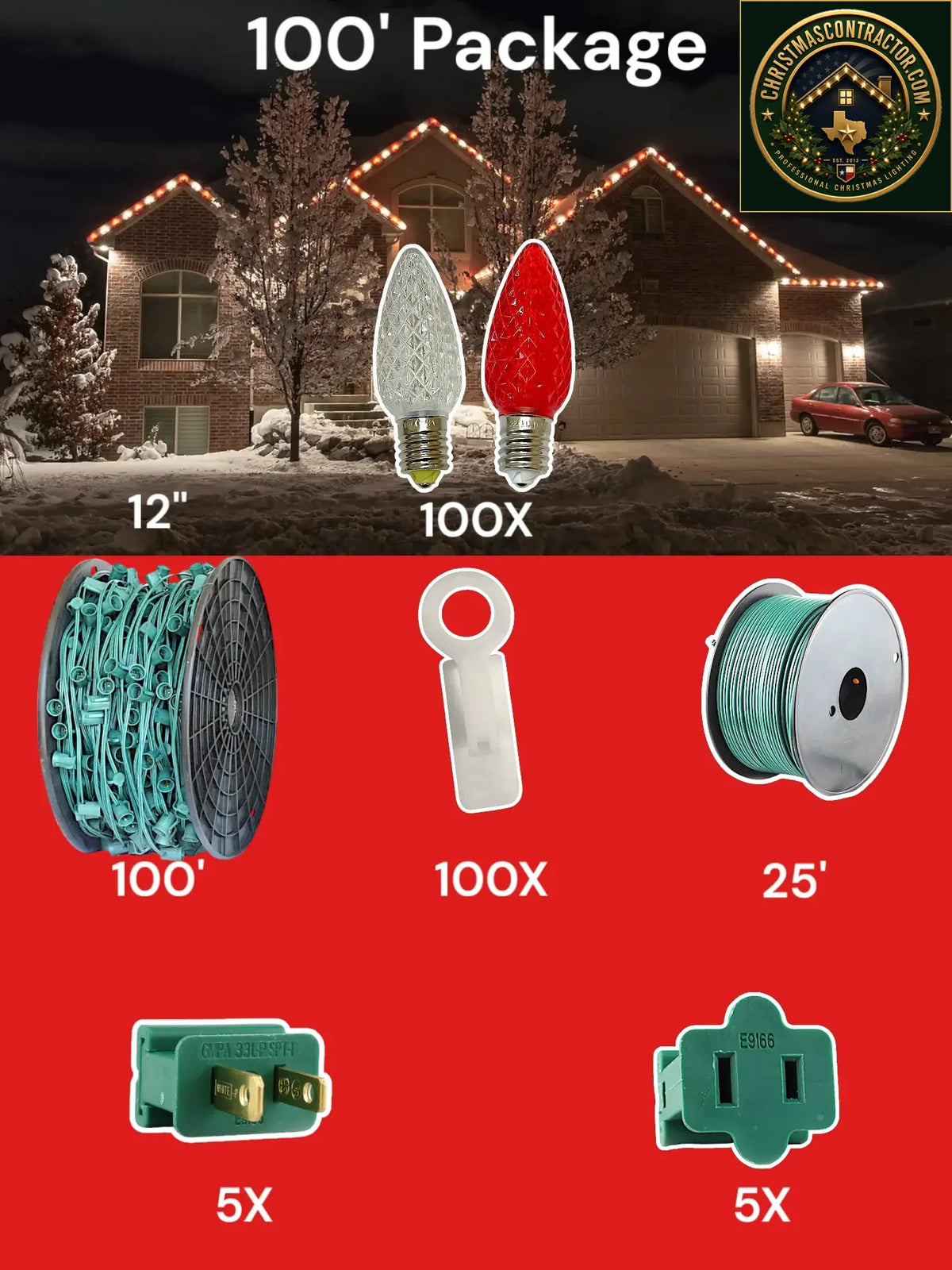 C9 100 and 125 foot Christmas Light Pro Package source configuration 16 — ChristmasContractor.com