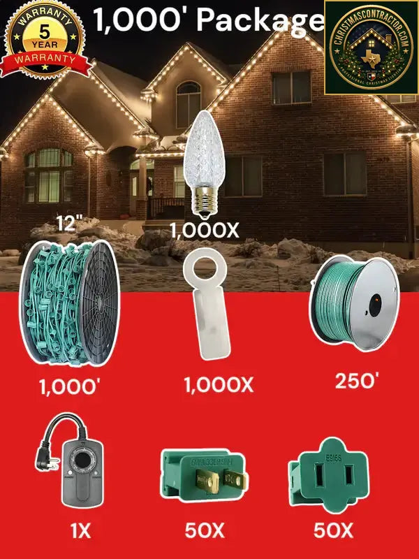 Christmas light pro package winter warm white — ChristmasContractor.com