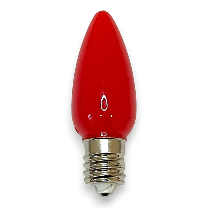 C9 Minleon opaque red LED bulb