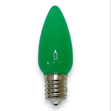 C9 Minleon opaque green LED bulb