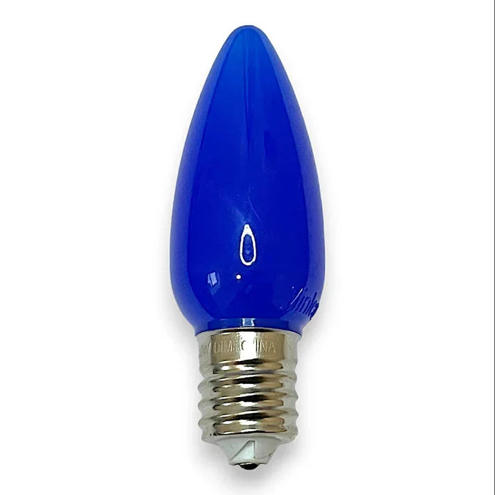 C9 Minleon opaque blue LED bulb