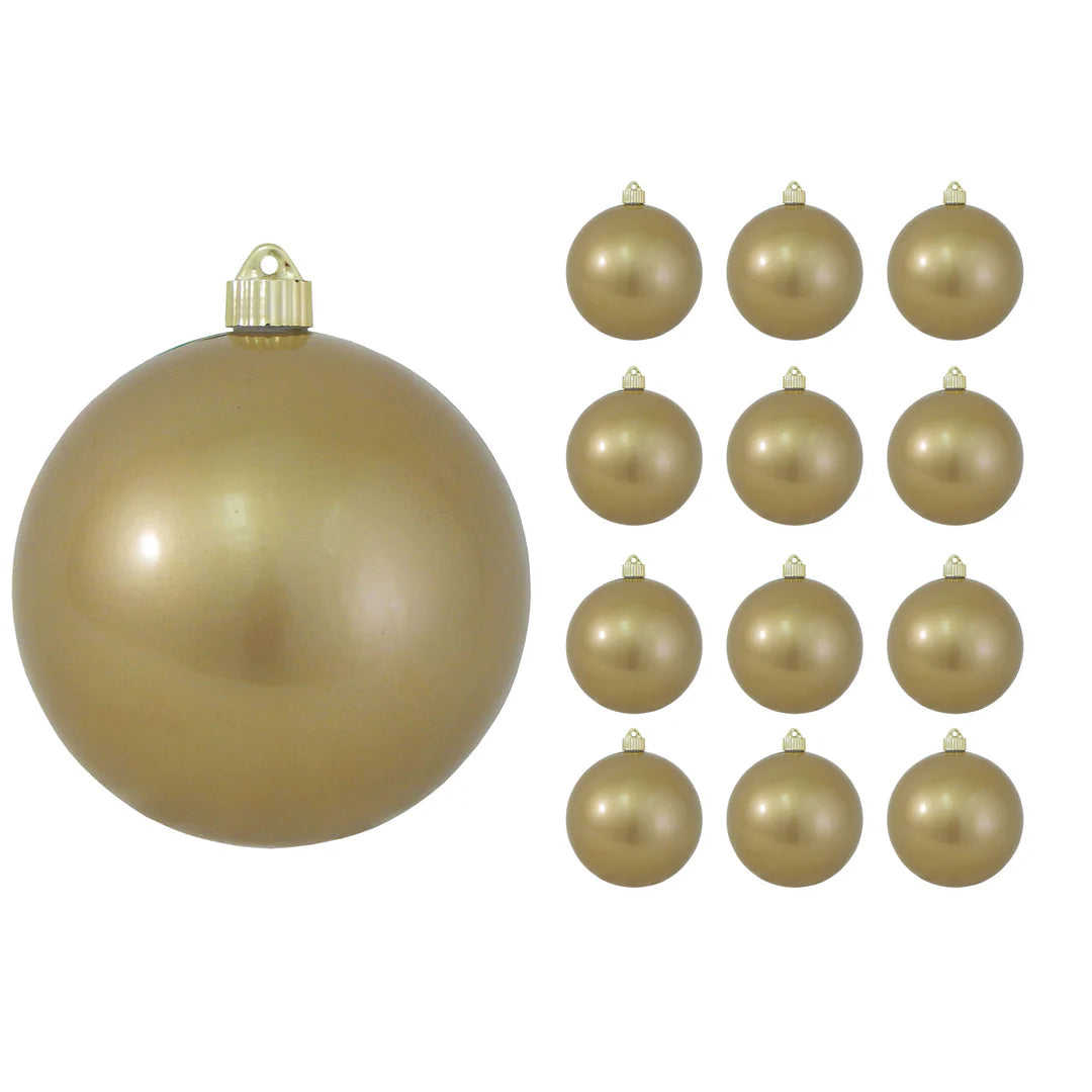 6" (150mm) Large Commercial Shatterproof Ball Ornaments, 1/Box, 12/Case, 12 Pieces