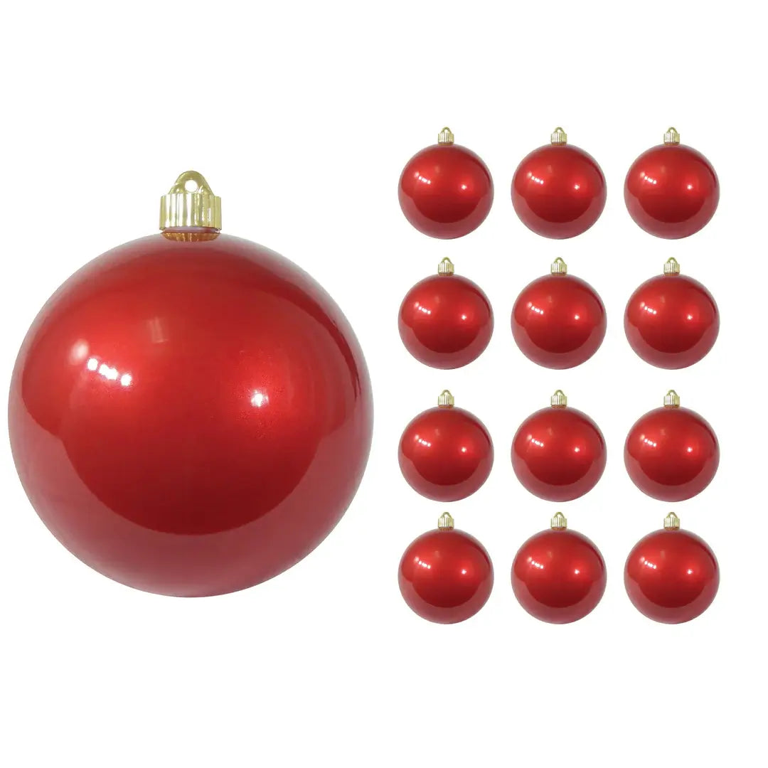 6" (150mm) Large Commercial Shatterproof Ball Ornaments, 1/Box, 12/Case, 12 Pieces
