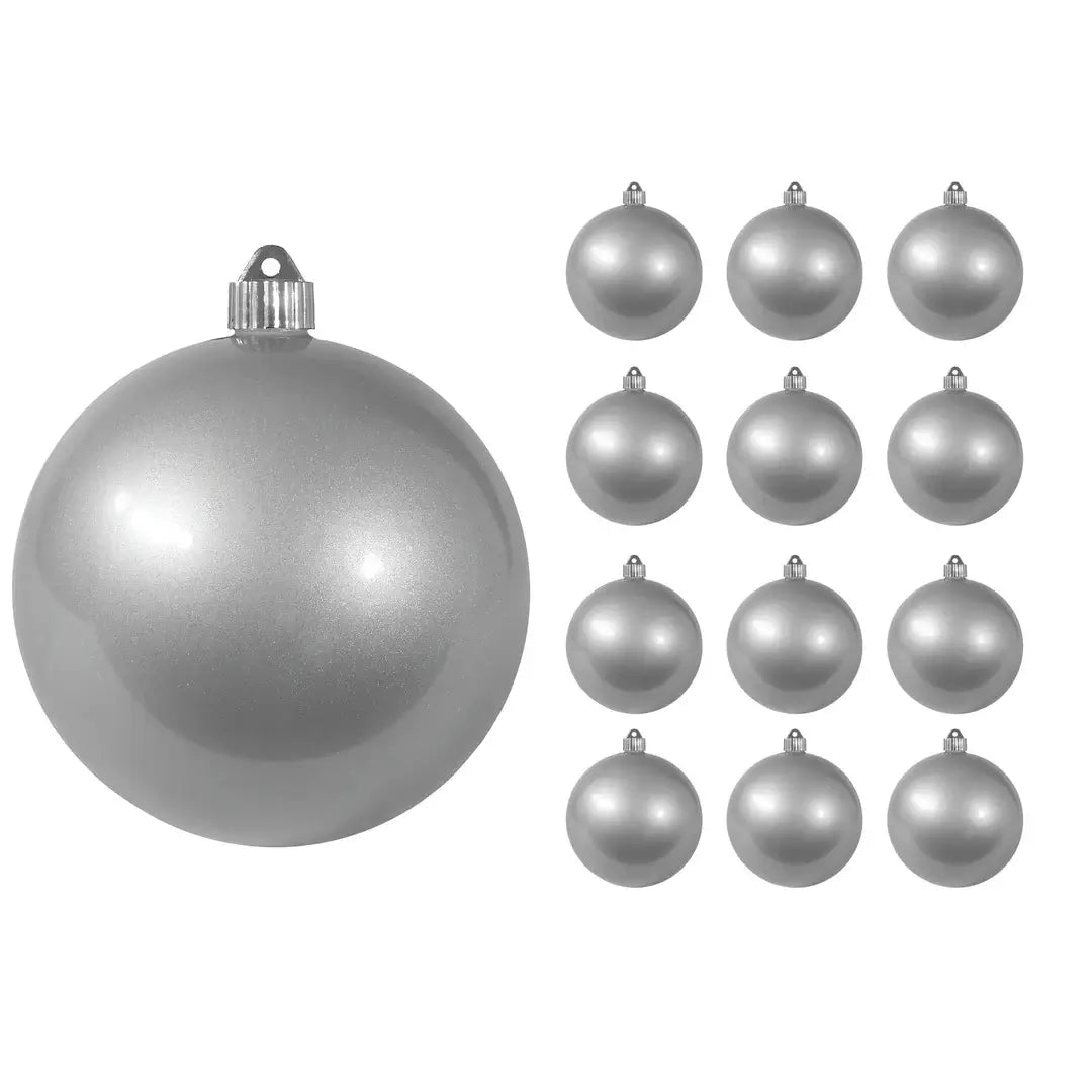 6" (150mm) Large Commercial Shatterproof Ball Ornaments, 1/Box, 12/Case, 12 Pieces